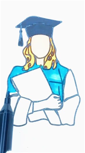 Graduation Girl ✨🎓 #glitter #glitterart #shimmerymagicart #graduation #girl #education #color #diy