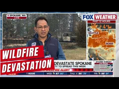 Raging Wildfires Continue To Devastate Spokane, Washington