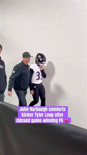 Harbaugh and his kicker after heartbreaking loss 😔