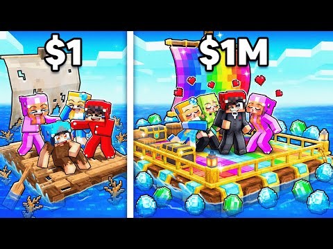 From POOR to RICH Raft One Block in Minecraft!