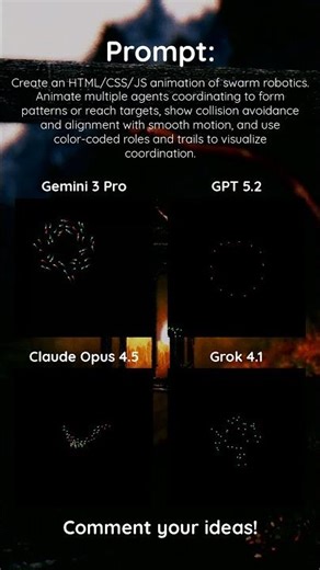 Swarm Robotics - Gemini 3 Pro vs GPT-5.2 vs Claude Opus 4.5 vs Grok 4.1 #ai #llm #codingbattle