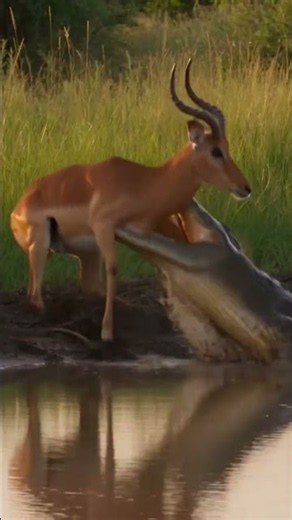A big scary crocodile attacks an impala #crocodile #crocodilattack