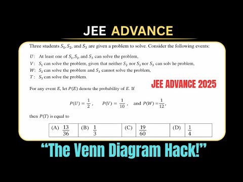 JEE Advanced 2025 Probability Question | The Venn Diagram Hack