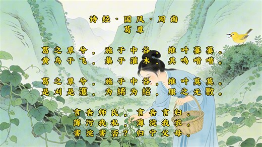 诗经朗读《诗经·国风·周南》《葛覃》