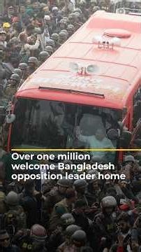 More than one million welcome Tarique Rahman home to Bangladesh | AJ #shorts