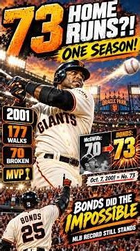 Barry Bonds Hit 73 HOME RUNS in ONE Season?! 🤯 MLB's Unbreakable Record #Shorts