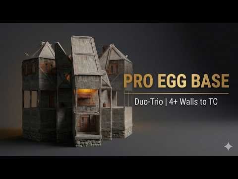 PRO EGG BASE | Duo/Trio | 4+ Walls to TC | Full Build #rust #rustbase #rustbasedesign #rustbuilding