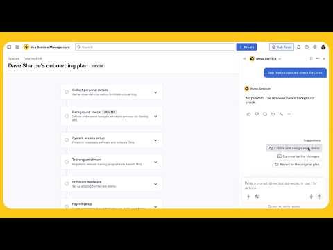 Rovo Service for HR Onboarding Plans music 1