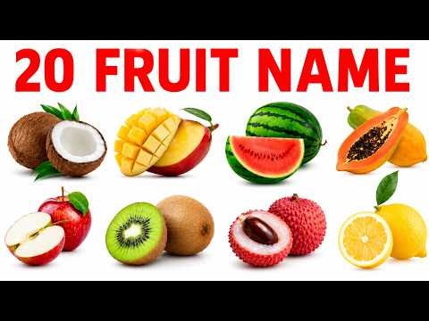 🍇 20 Fruit Names in English | Healthy Fruits for Kids | Learn Fruit Names with Pictures
