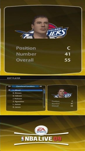 Cleveland Cavaliers Full Roster in NBA Live 09 – Team & Player Ratings on PS2, PS3, Xbox 360 & PSP