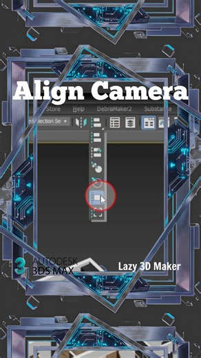 How to Quickly Center Camera on an Object in 3ds Max. #3d #3dart #3dsmax #3dmodeling #3danimation