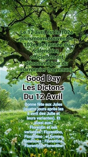 Good Day Les Dictons Du 12 Avril 🙂✅️ #Dimanche #Sunday #Dictons #Sayings #Avril #April