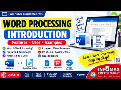 Introduction to Word Processing | Word Processing Software, Features, Uses & Examples