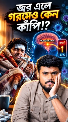 জ্বর এলে ঠান্ডায় কাঁপে কেন!?🤔