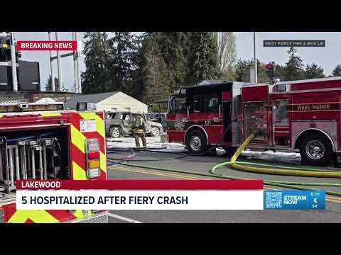 Multiple injuries in fiery two-car crash in Lakewood