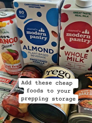 Cheap foods from the dollar store to add to your prepping storage. Start prepping. Stock up. Be prepared for a grid down situation. Be ready for when shtf. #prepping #prepper #preppertok #beprepared #stockup