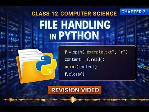 File Handling in Python 🔥 | Class 12 CS Chapter 2 One Shot Revision (NCERT)