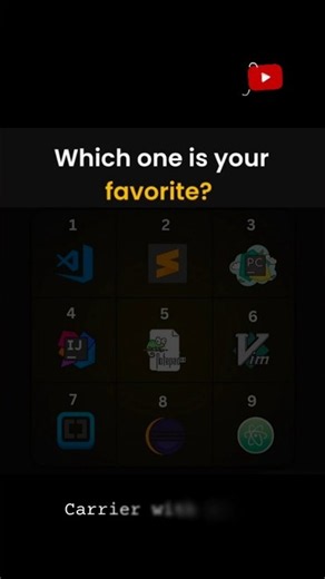 💻Which Code Editor Is Your Favorite? 🤔🔥Every developer has a favorite code editor or IDE! 👨‍💻#shorts
