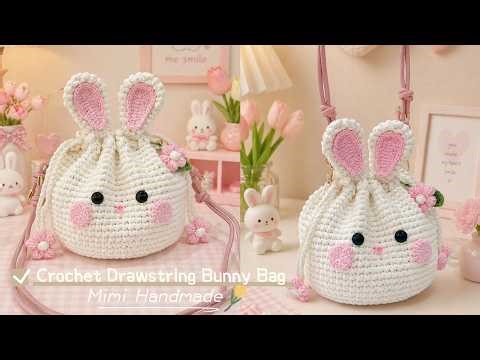 Móc Túi Thỏ Bunny Bánh Bao Siêu Xinh 🐰 Crochet Drawstring Bunny Bag Tutorial | Mimi Handmade
