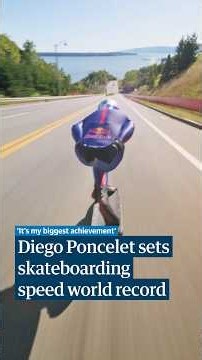 Diego Poncelet becomes the fastest skateboarder on earth after reaching speed of 151.83km/h #shorts