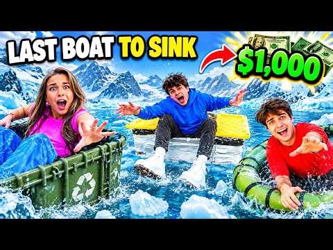 Last Boat to SINK in FREEZING WATER Wins $1,000... It Got INSANE! 🥶