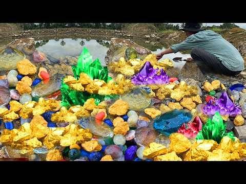Amazing Found Gold Diamond Pearls Gold Under stone by a gold skill man