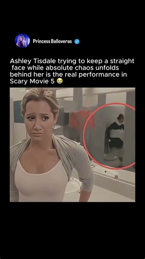 Ashley Tisdale’s serious expression makes the chaos behind her even funnier. 😭