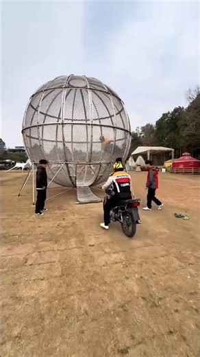 Bike Inside Giant Ball 😳 Crazy Stunt Gone Wrong! | Viral Shorts | #shorts