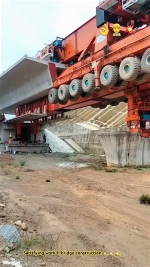 Impressive installing concrete girder bridge construction 🚧