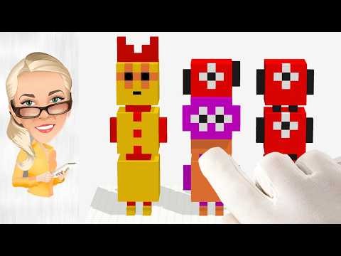 Let’s Build Numberblock 3! 🍊 Simple Addition & 3D Voxel Math