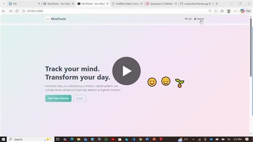MindTrackr Web App for Mental Health Management with Python and Flask | Anene Choice posted on the topic | LinkedIn