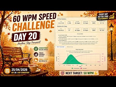 60 WPM Typing Challenge Day 20 | Speed & Accuracy Improved 🔥