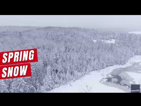 Drone Video Captures A Fresh Blanket Of Snow In Vermont As Winter Weather Lingers Into Early Spring