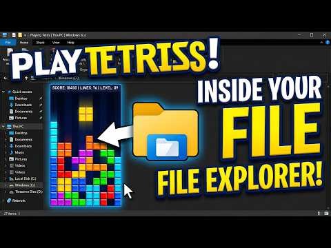 I mad tetris inside File Explorer #tetris #coding #python