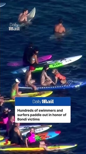 Hundreds paddle out in honor of Bondi victims
