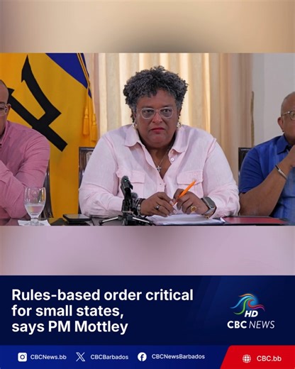 CBC News Barbados on Instagram: "Barbados is taking no position on the tensions between Venezuela and the United States. Prime Minister Mia Amor Mottley made her position clear during her address to the nation this afternoon, hours after the United States carried out a large-scale military strike against Venezuela and abducted Venezuelan President Nicolás Maduro to face trial. And PM Mottley is also making it very clear small states can only survive in an international rules-based order. Visit o