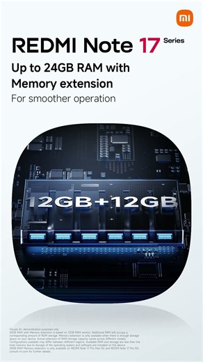REDMI Note 17 Series: Flaship level memory with extension