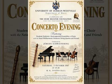 Concerto Evening 3rd October 1987 - Durand Abraham & Students of Westville Music Department