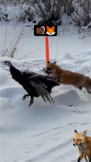 fox chases turkey🦊🦃