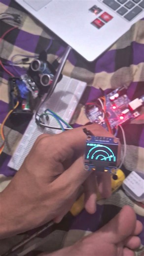 Arduino Radar System 🔥 | OLED + Servo + Ultrasonic Sensor | DIY Project #Shorts #music #diyelectroni