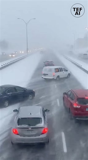 Traffic Camera Captures Chain-Reaction Crashes as Cars Slide Out of Control on Highway Traffic camera footage shows a dangerous scene unfolding on a busy highway as multiple vehicles lose control and slide across the roadway, crashing into one another. The video captures cars braking and swerving, but the slick surface leaves drivers unable to stop as vehicles drift into neighboring lanes and collide. As the situation escalates, additional cars enter the scene and slide into the growing crash ar