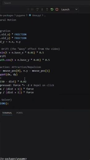 Python + Pygame = insane physics simulation 🔥 Subscribe for more coding!