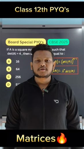 Suraj Sir on Instagram: "Matrices🔥| CBSE Class 12th| MCQ's| PYQ's #cbseboardexam #cbse #maths #jeemains #boardexam"