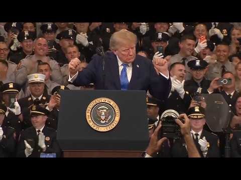 Trump breaks out into iconic dance at Long Island rally
