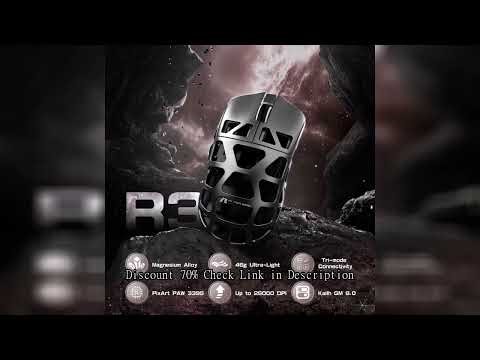 ATTACK SHARK R3 Magnesium Alloy Gaming Mouse 8K SUPERLIGHT 8000Hz 6 Adjustable DPI up to 26000 PAW33