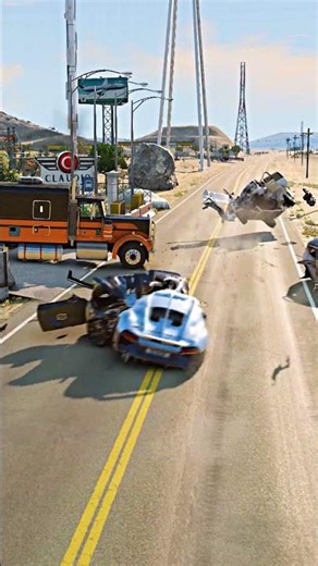Realistic Highway Car Crashes #228