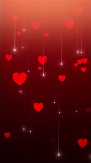 Festive Red Love Background of Flying Down Hearts with Glow Effect and Particles for Valentine's Day