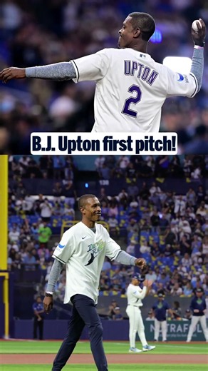 B.J. Upton threw the first pitch ahead of ALCS Game 6 🔥