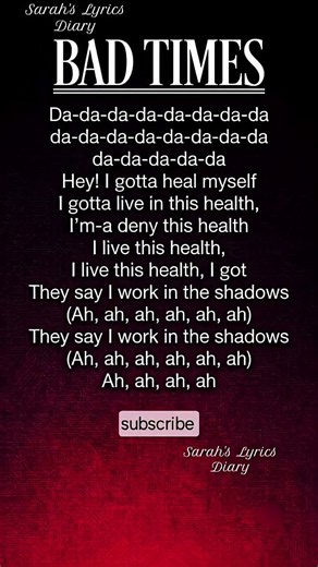 Bad Times - Imael Angel (Lyrics) 🎧