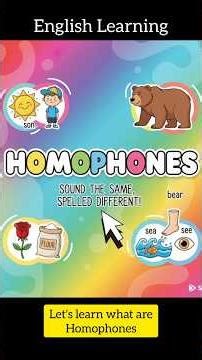 Homonyms Explained in 60 Seconds! 🤯Common English Mistakes: Homonyms!#Shorts#english #homophones